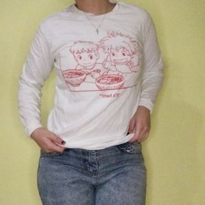 White Extra Small Ponyo Long Sleeve Shirt
